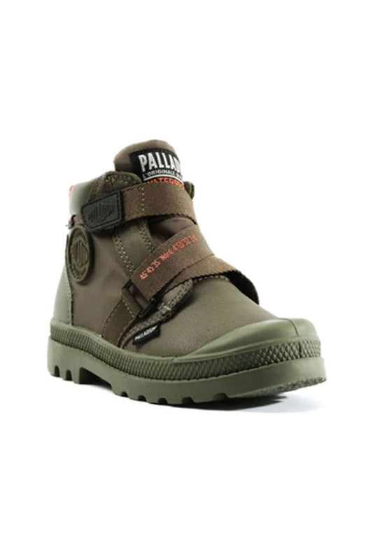 Dark Olive Green מגפונים עם סקוצ'ים לילדים Pampa Hi PALLADIUM