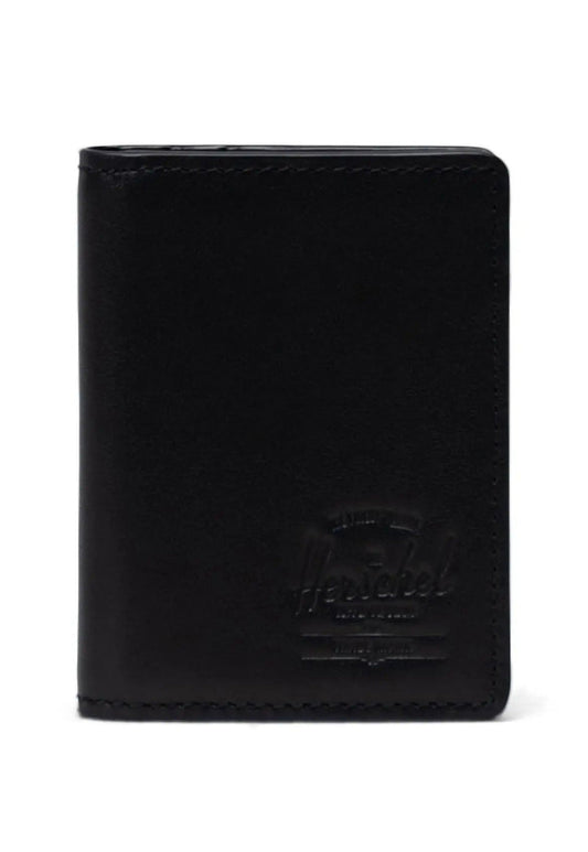 Black LEATHER WALLETS GORDON LEATHER RFID ארנק HERSCHEL