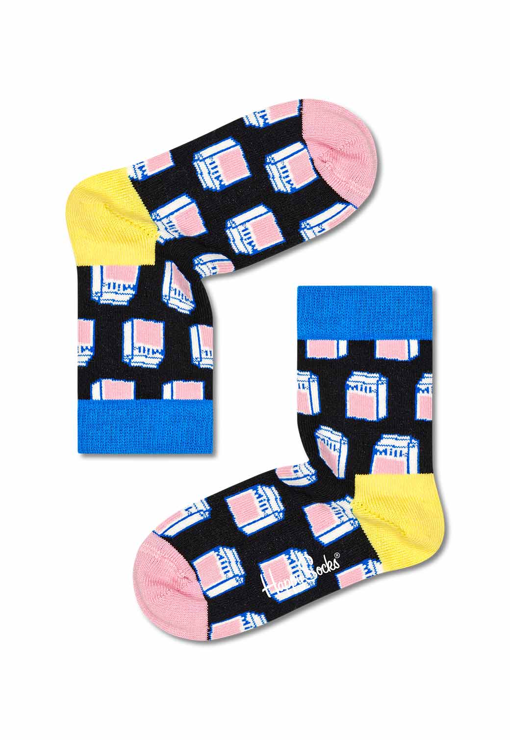 Wheat זוג גרביים בהדפס קרטוני חלב | ילדים HAPPY SOCKS