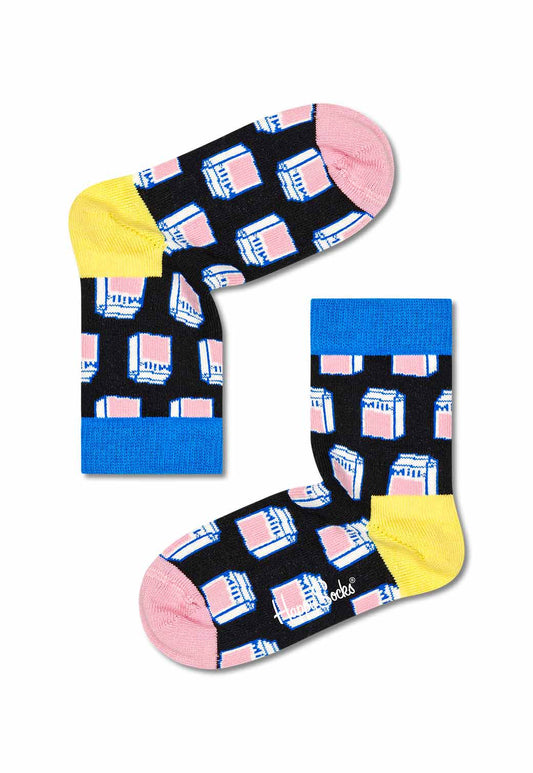 Wheat זוג גרביים בהדפס קרטוני חלב | ילדים HAPPY SOCKS