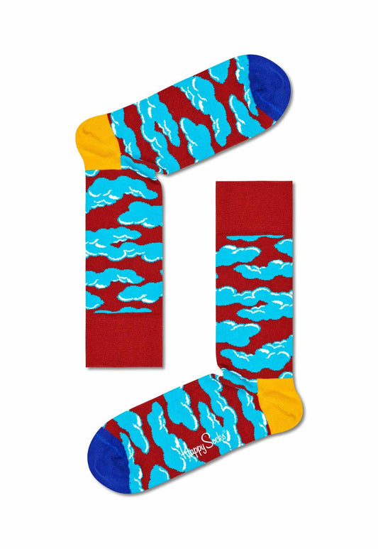 Firebrick זוג גרביים בהדפס עננים HAPPY SOCKS