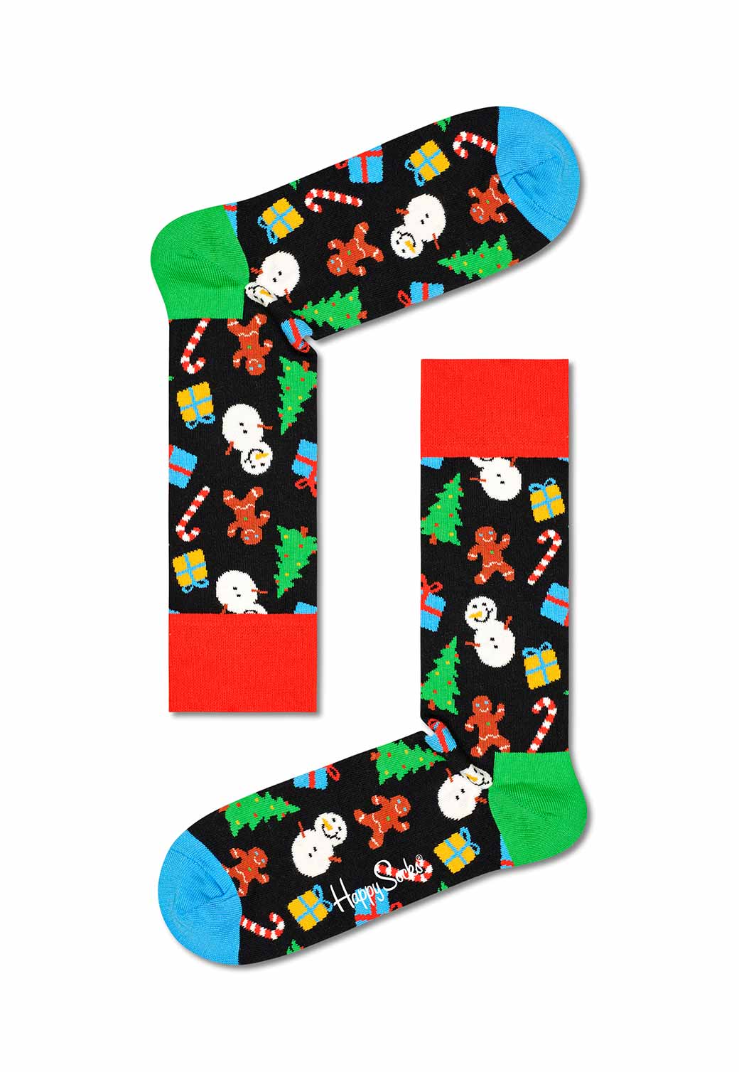 Black מארז גרביים איש שלג | 2 זוגות HAPPY SOCKS