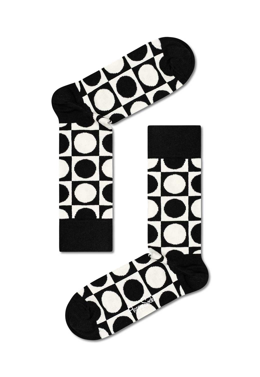 Black מארז גרביים בהדפס שחור ולבן | 4 זוגות HAPPY SOCKS