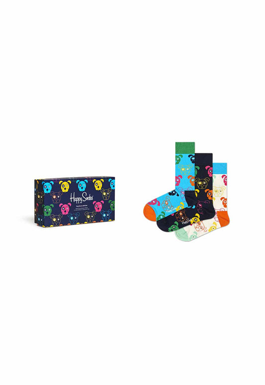 Dark Slate Gray מארז גרביים בהדפס צבעוני | 3 זוגות HAPPY SOCKS