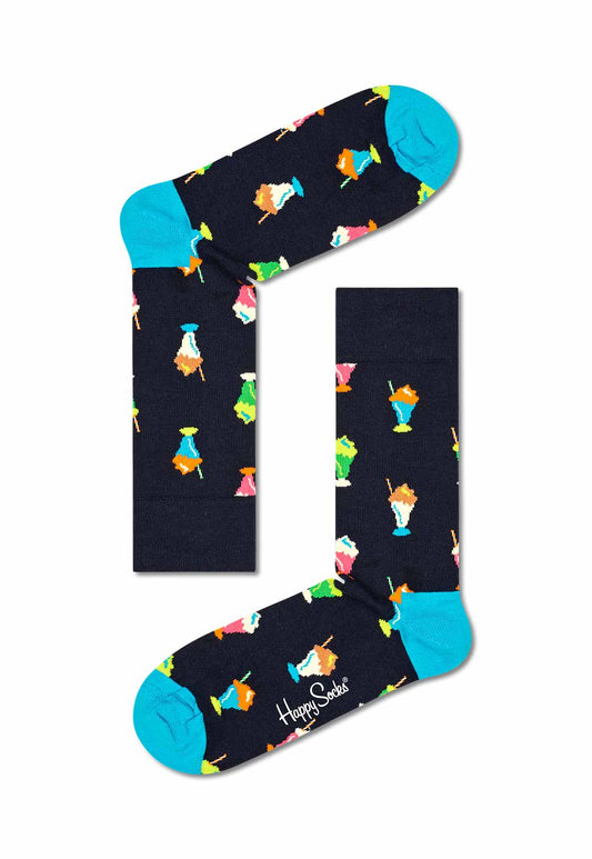 Black מארז גרביים בהדפס צבעוני | 4 זוגות HAPPY SOCKS