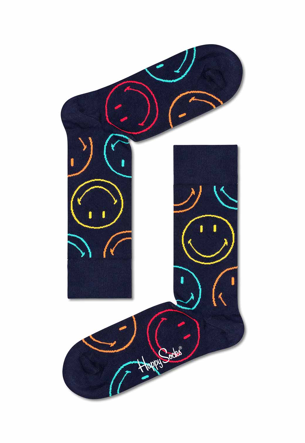 Dark Slate Gray מארז גרביים סמיילי | 6 זוגות HAPPY SOCKS