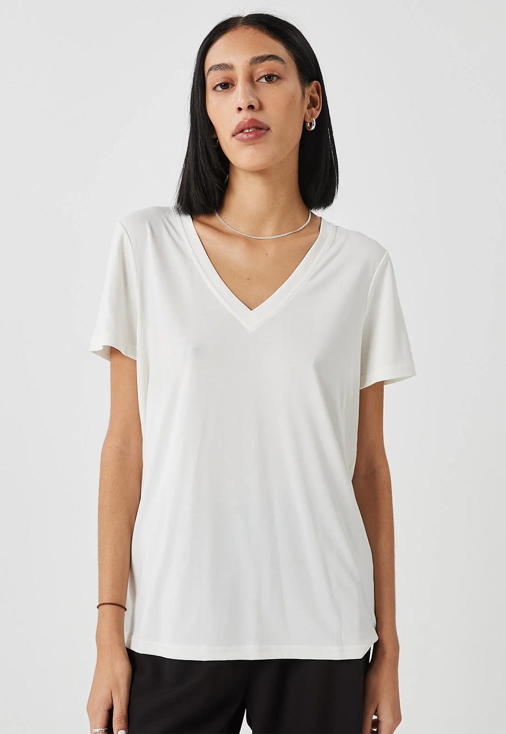 Light Gray טי שירט קצרה לנשים Rynih MINIMUM