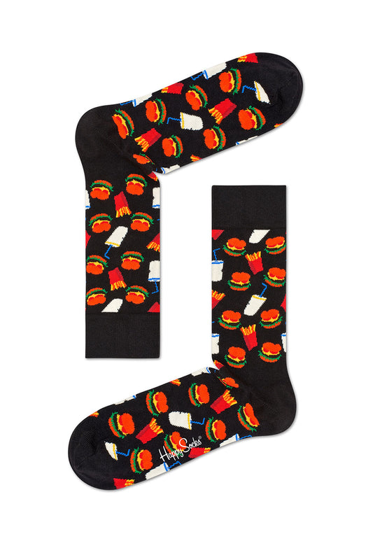 Salmon זוג גרביים בהדפס המבורגר HAPPY SOCKS