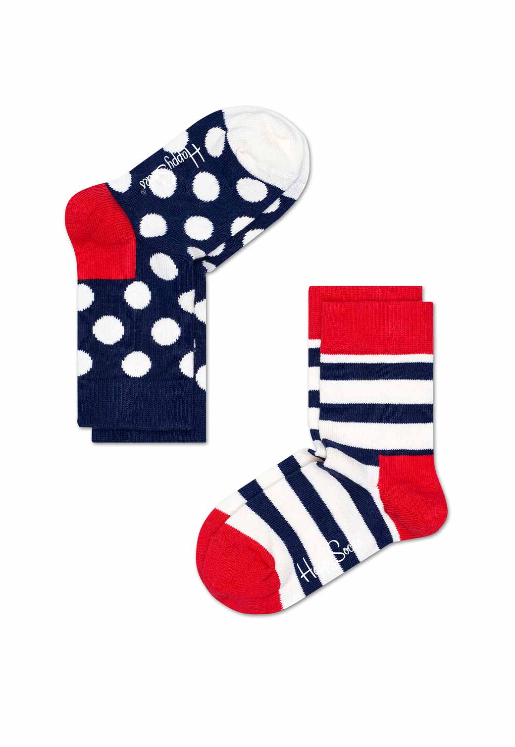 Midnight Blue 2-PACK STRIPE SOCKS זוג גרביים HAPPY SOCKS