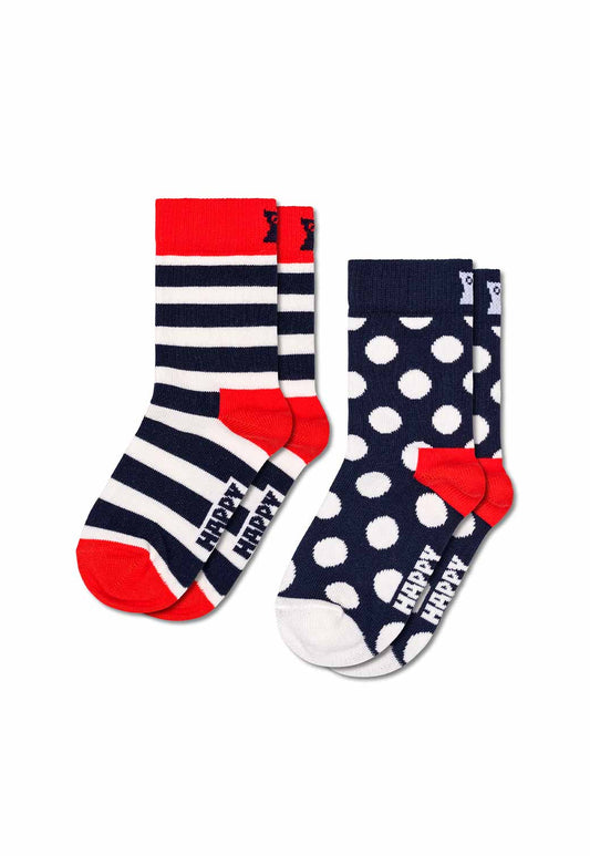 Light Gray 2-PACK STRIPE SOCKS זוג גרביים HAPPY SOCKS