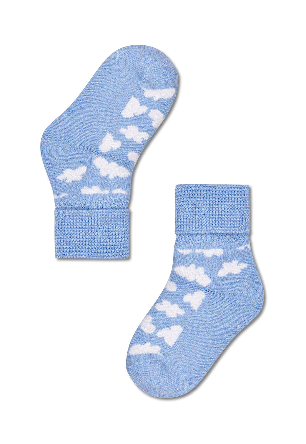 Light Steel Blue זוג גרביים עבים עם הדפס עננים | ילדים HAPPY SOCKS