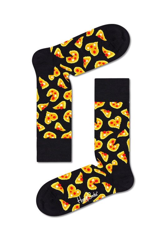 Black זוג גרביים בהדפס פיצה HAPPY SOCKS