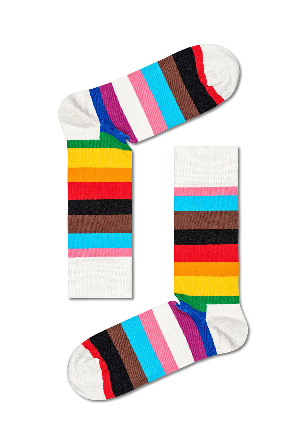 Light Gray זוג גרביים בהדפס פסים צבעוני HAPPY SOCKS