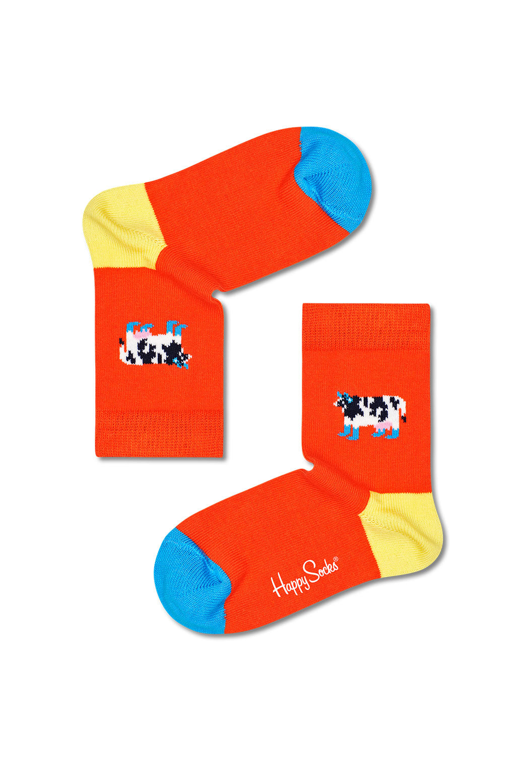 Orange Red מארז גרביים בהדפס חווה לילדים | 5 זוגות HAPPY SOCKS