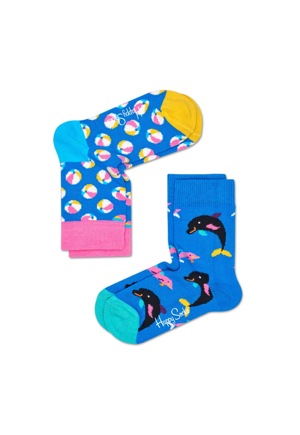 Dodger Blue סט גרביים בהדפס ים לילדים | 2 זוגות HAPPY SOCKS