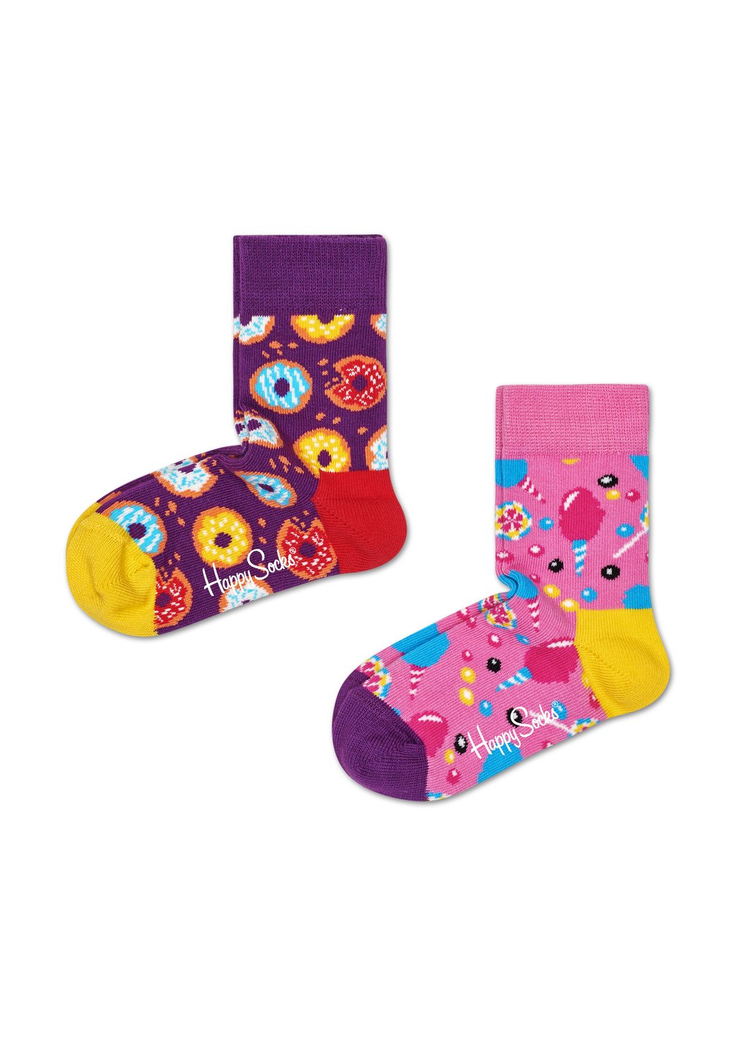 Pale Violet Red סט גרביים בהדפס מתוקים לילדים | 2 זוגות HAPPY SOCKS