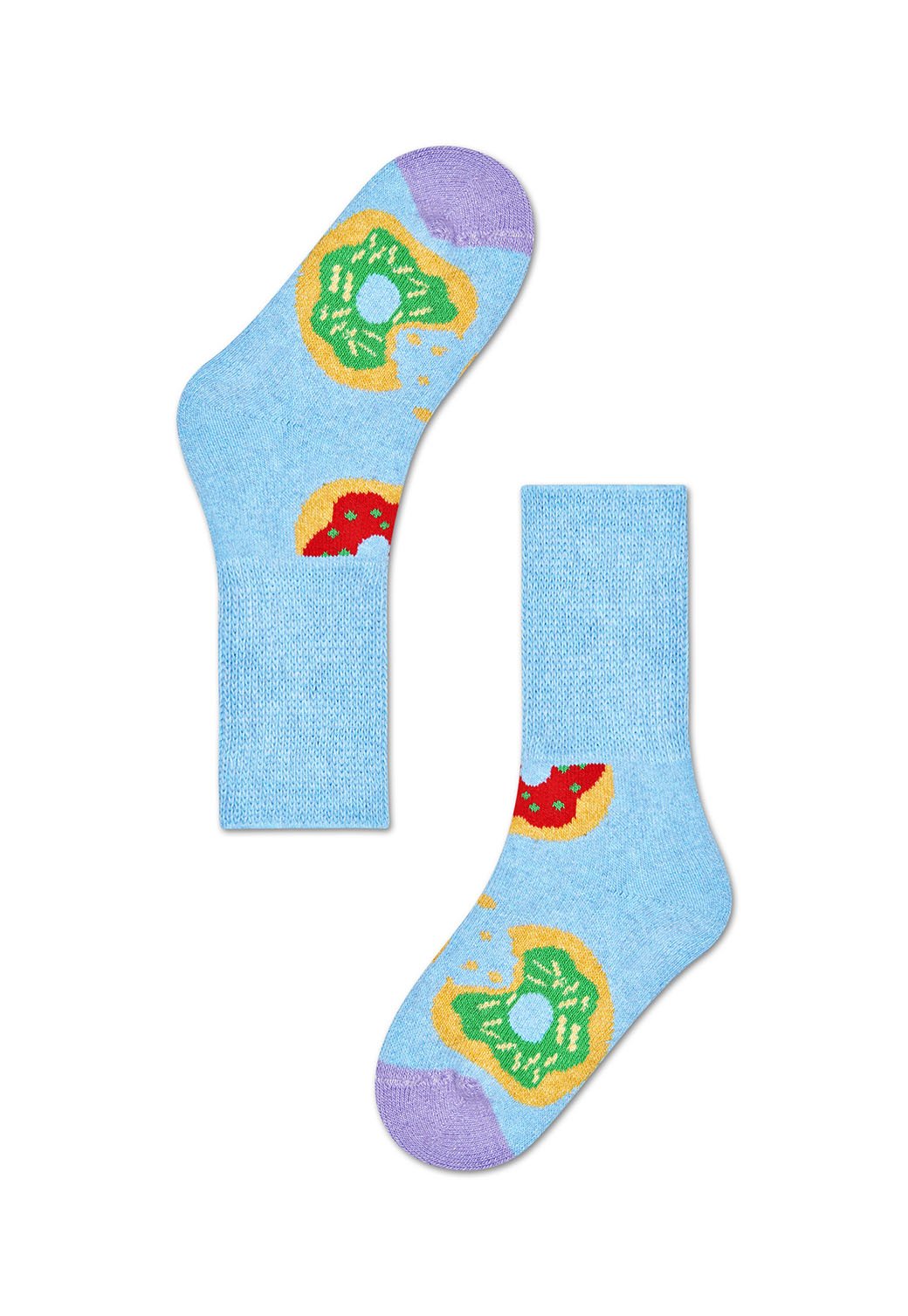 Light Steel Blue זוג גרביים בהדפס דונאט | ילדים HAPPY SOCKS