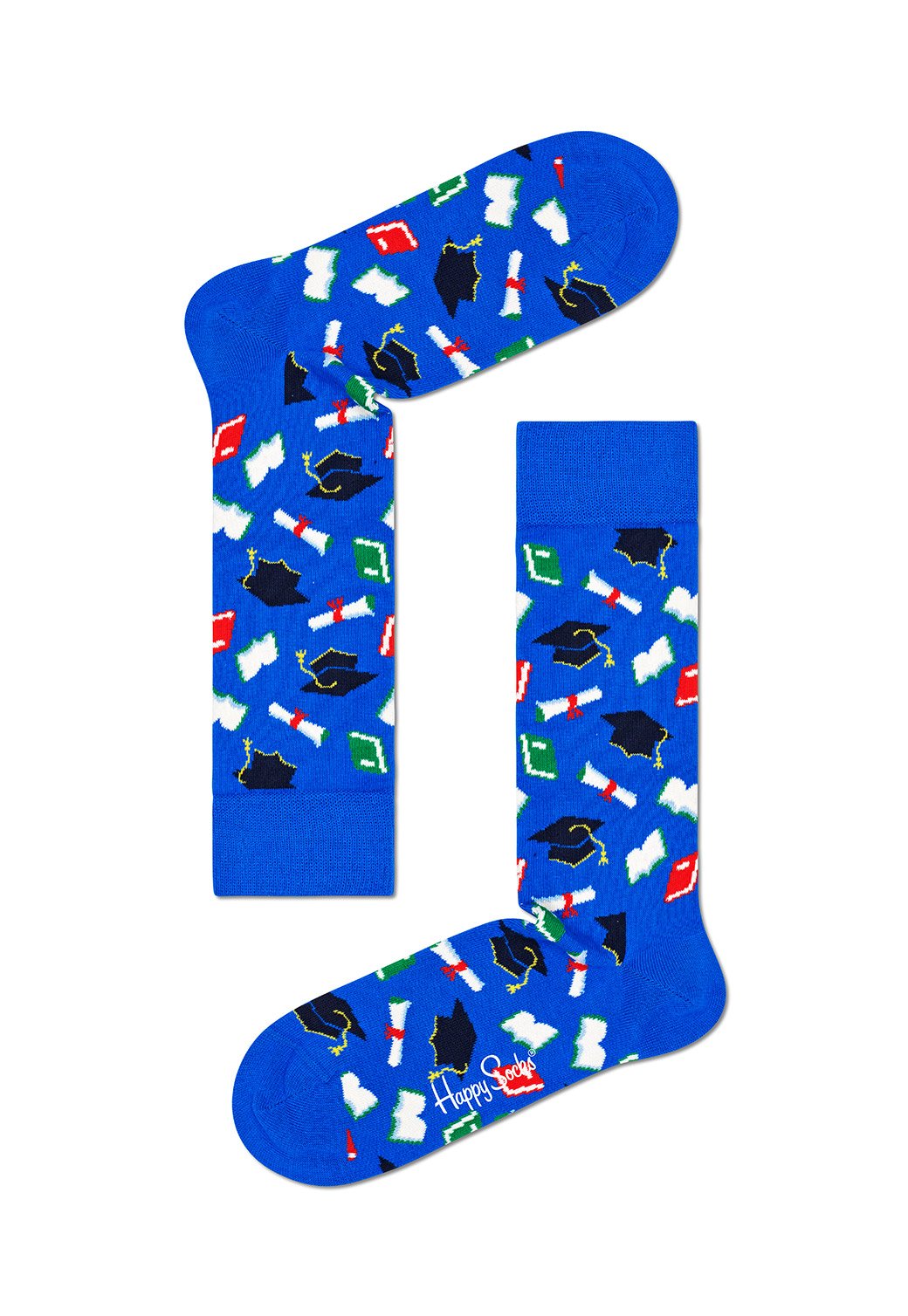 Royal Blue מארז גרביים בהדפס סיום תואר | 2 זוגות HAPPY SOCKS