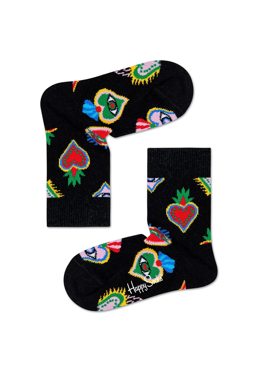 Tan מארז גרביים בהדפס לבבות לילדים | 3 זוגות HAPPY SOCKS