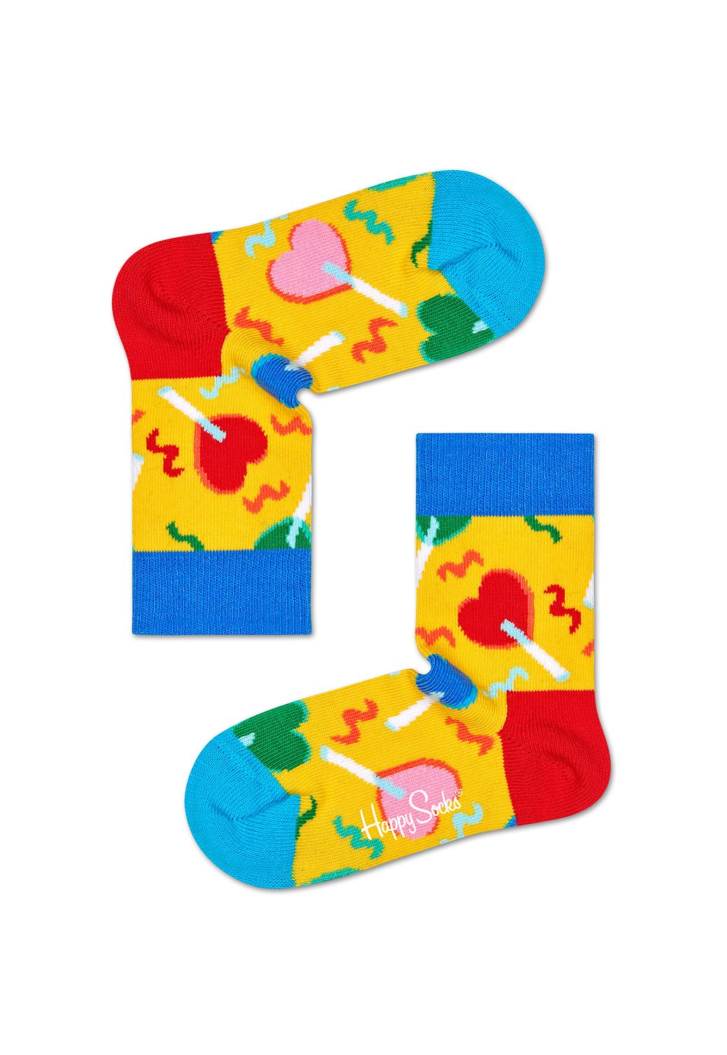 Light Sea Green מארז גרביים בהדפס לבבות לילדים | 3 זוגות HAPPY SOCKS