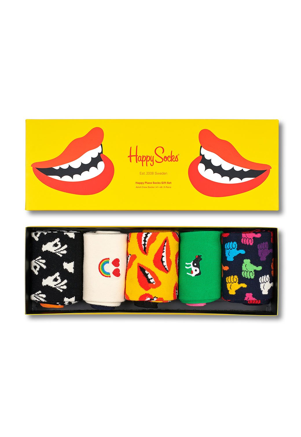 5-PACK DON'T WORRY, BE HAPPY SOCKS GIFT SET